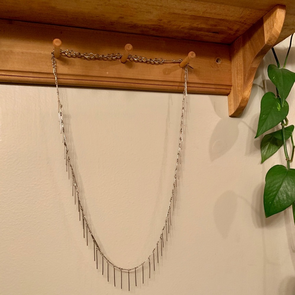 3/$30 Long silver-tone necklace